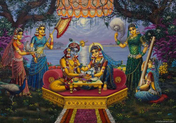 Radha Krishna Bhojan lila on Yamuna on full moon 